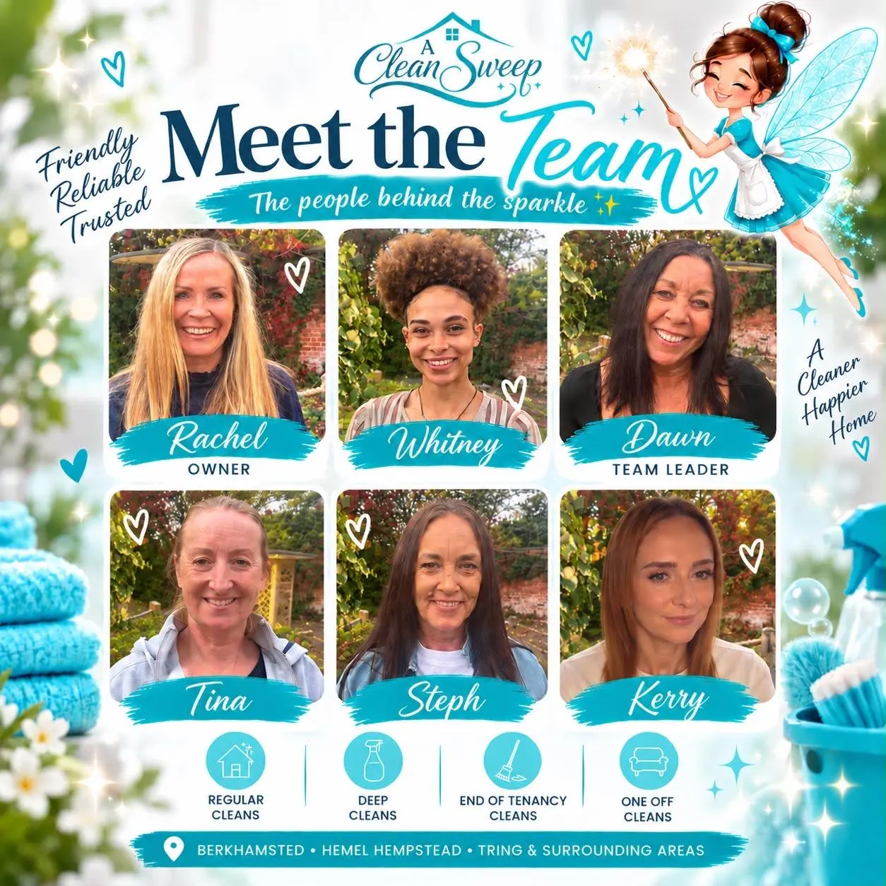 Meet the team: Rachel (owner), Whitney, Dawn (team leader), Tina, Steph and Kerry
